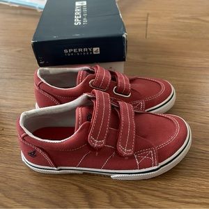 Sperry Halyard Velcro Sneakers Little Kid Toddler Boy 11 M, Topsider, boat shoes